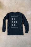 Premium 100% Cotton Longsleeve tee - Black / White
