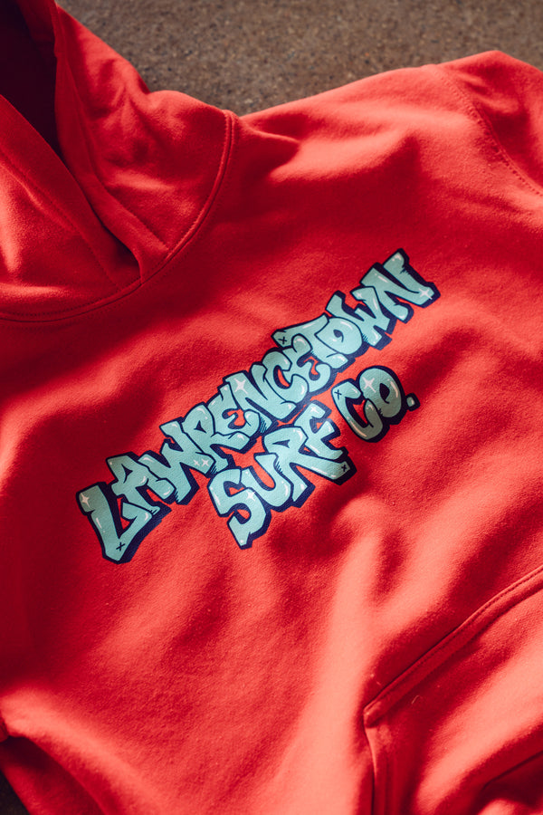 Youth Heavy Blend Hoodie Red - Graffiti Print
