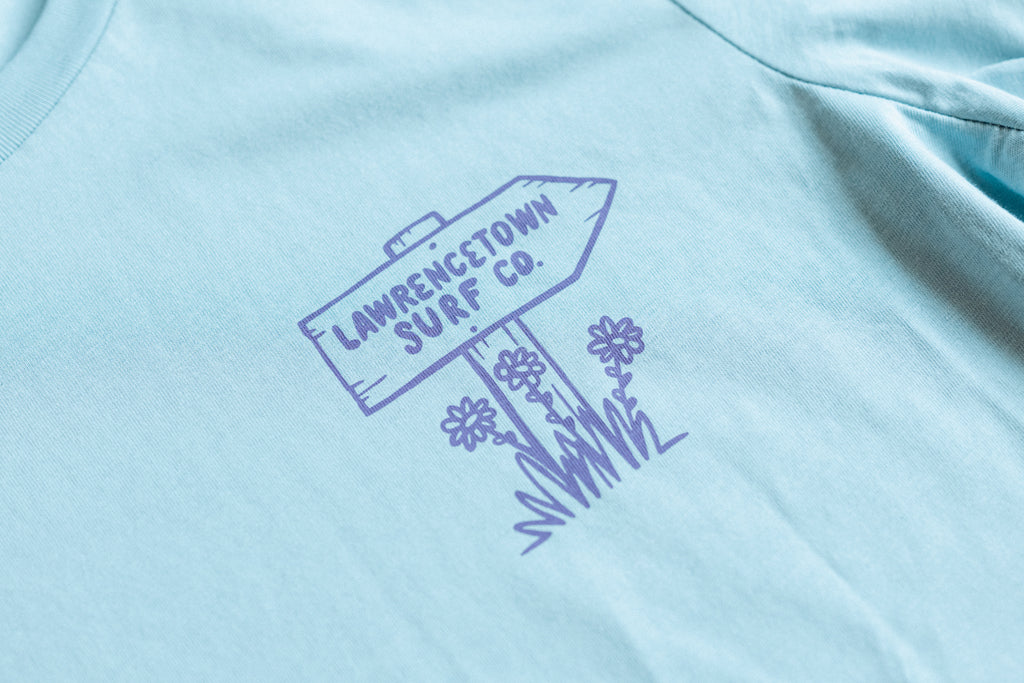 Women's Wax Run Tee - Pale Blue / Purple