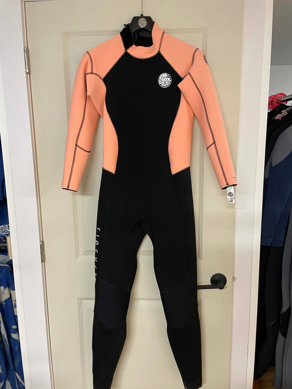 Rip Curl Women's Dawn Patrol 3/2 Back Zip - Black / Peach