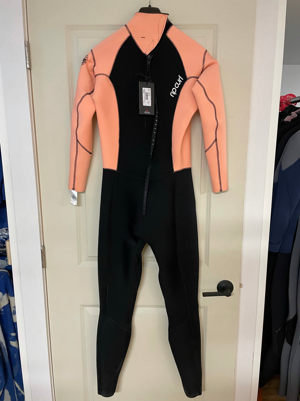 Rip Curl Women's Dawn Patrol 3/2 Back Zip - Black / Peach